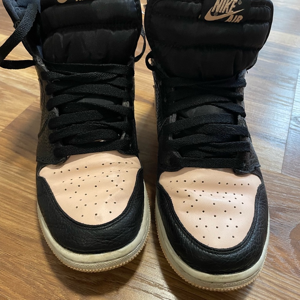 Nike Air Jordan Black and Pink High-Top Sneakers